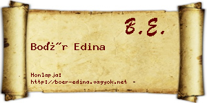 Boér Edina névjegykártya