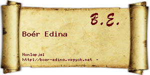 Boér Edina névjegykártya