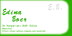 edina boer business card